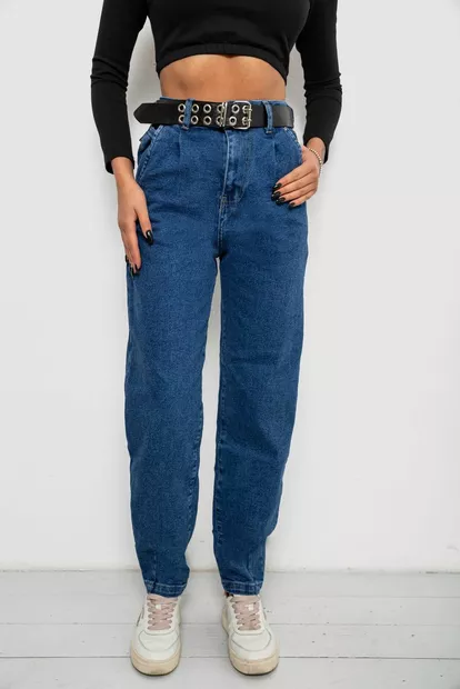 Джинси жіночі однотонні Balon, колір синій, 244R001156