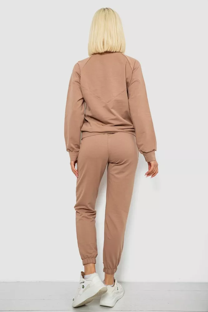 Купить Спортивный костюм женский однотонный, цвет мокко, 244R1069AG - Фото №4