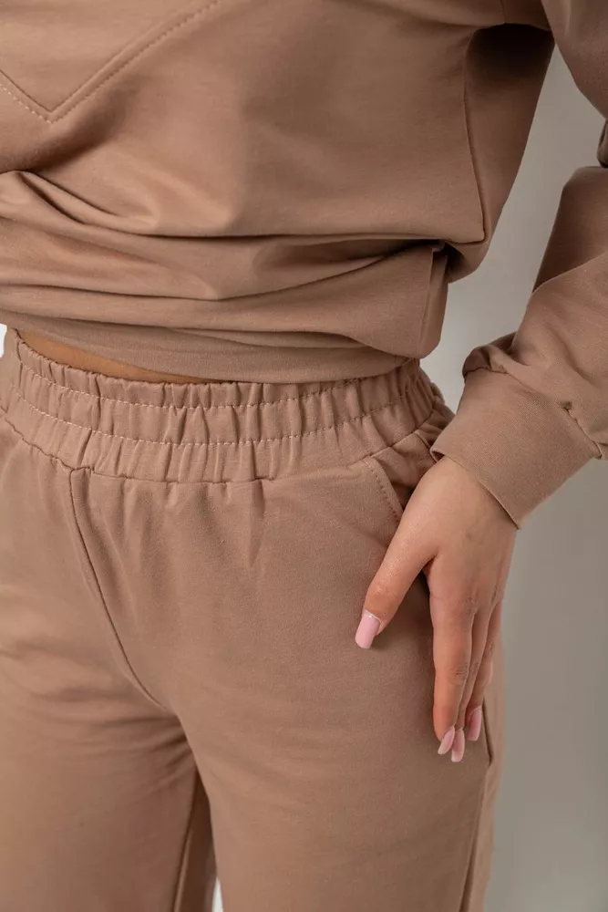 Купить Спортивный костюм женский однотонный, цвет мокко, 244R1069AG - Фото №6