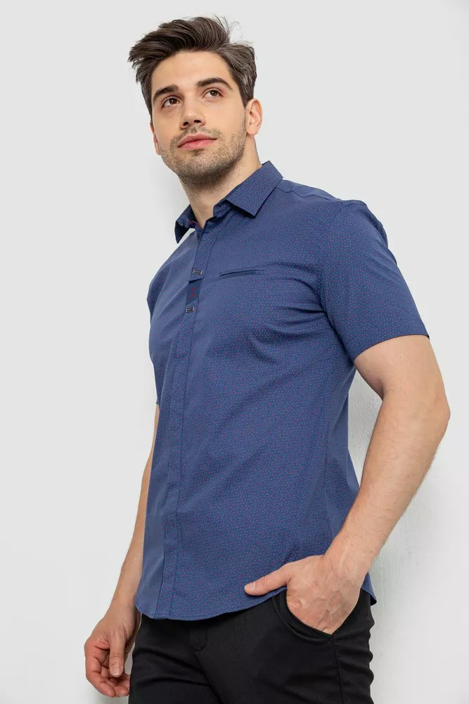 Купити Сорочка чоловіча з принтом  -уцінка, колір джинс, 214R7018-U-1 оптом - Фото №3