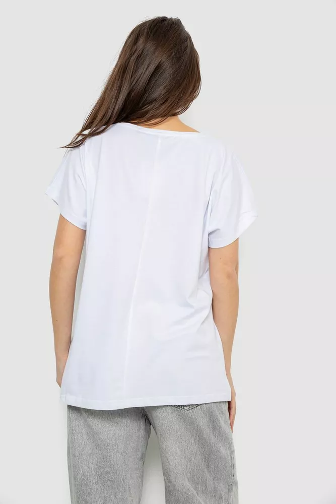 Купить Футболка женская с принтом, цвет белый, 244R3011 - Фото №4