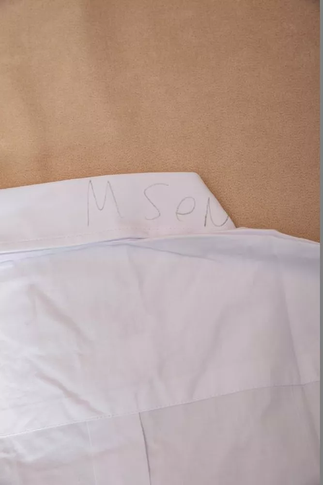 Купити Сорочка чоловіча однотонна  -уцінка, колір білий, 214R830-U-11 - Фото №6