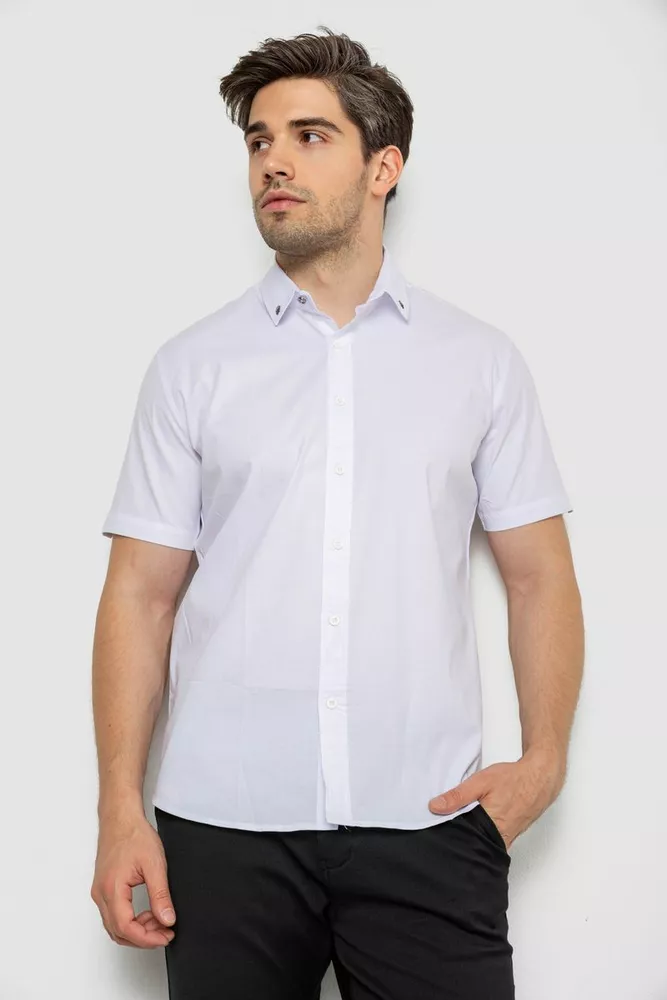 Купить Рубашка мужская однотонная  -уценка, цвет белый, 214R830-U-12 оптом - Фото №1