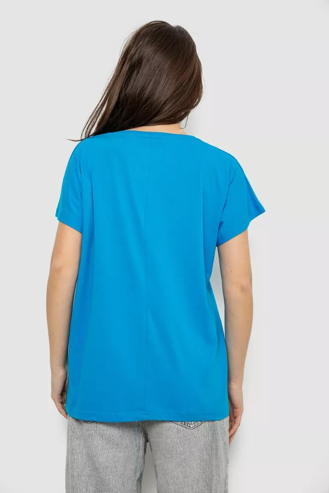 Купить Футболка женская с принтом, цвет голубой, 244R3011 - Фото №4