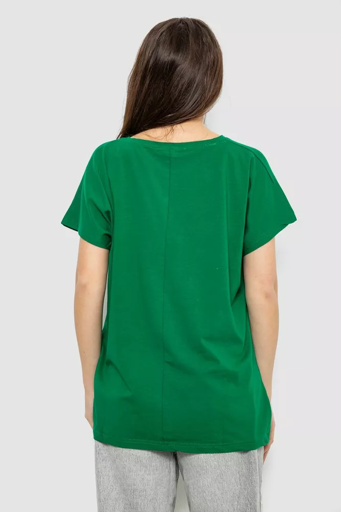 Купити Футболка жіноча з принтом, колір зелений, 244R3011 оптом - Фото №4