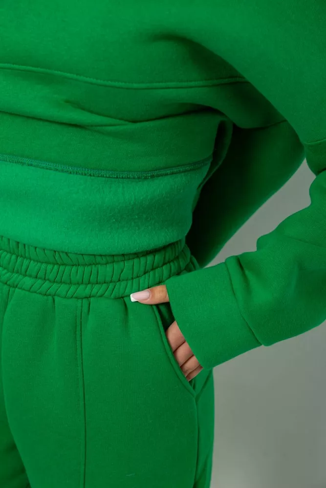 Купить Спортивный костюм женский на флисе, цвет зеленый, 247R2022-5 - Фото №5