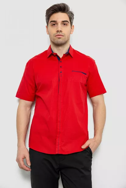 Чоловіча сорочка з принтом, колір червоний, 186R7027