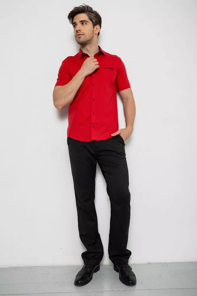 Купити Сорочка чоловіча з принтом  -уцінка, колір червоний, 214R7140-U - Фото №2