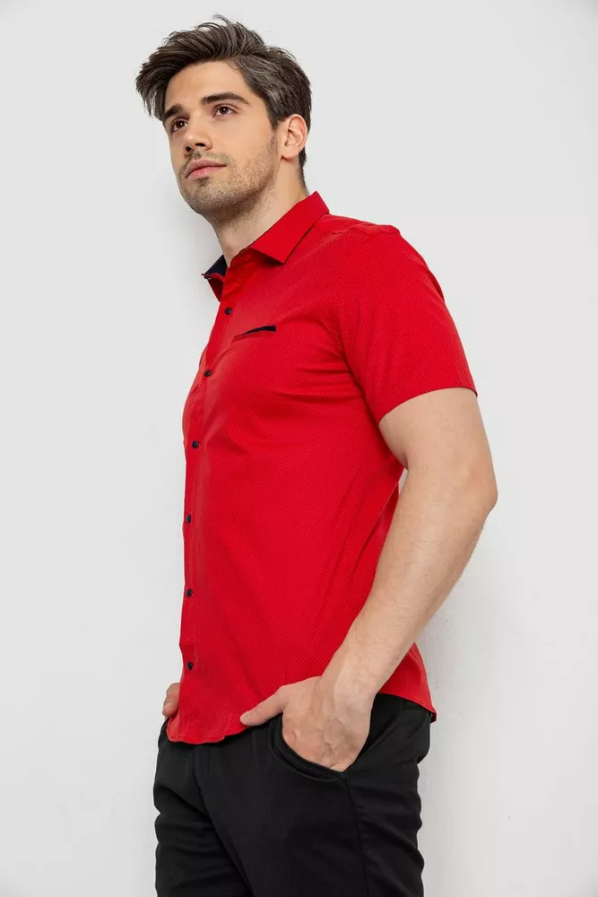 Купити Сорочка чоловіча з принтом  -уцінка, колір червоний, 214R7140-U - Фото №3