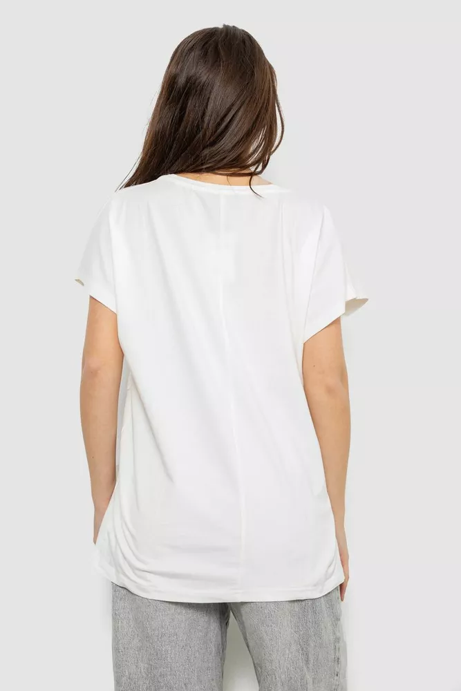 Купить Футболка женская с принтом, цвет молочный, 244R3011 - Фото №4