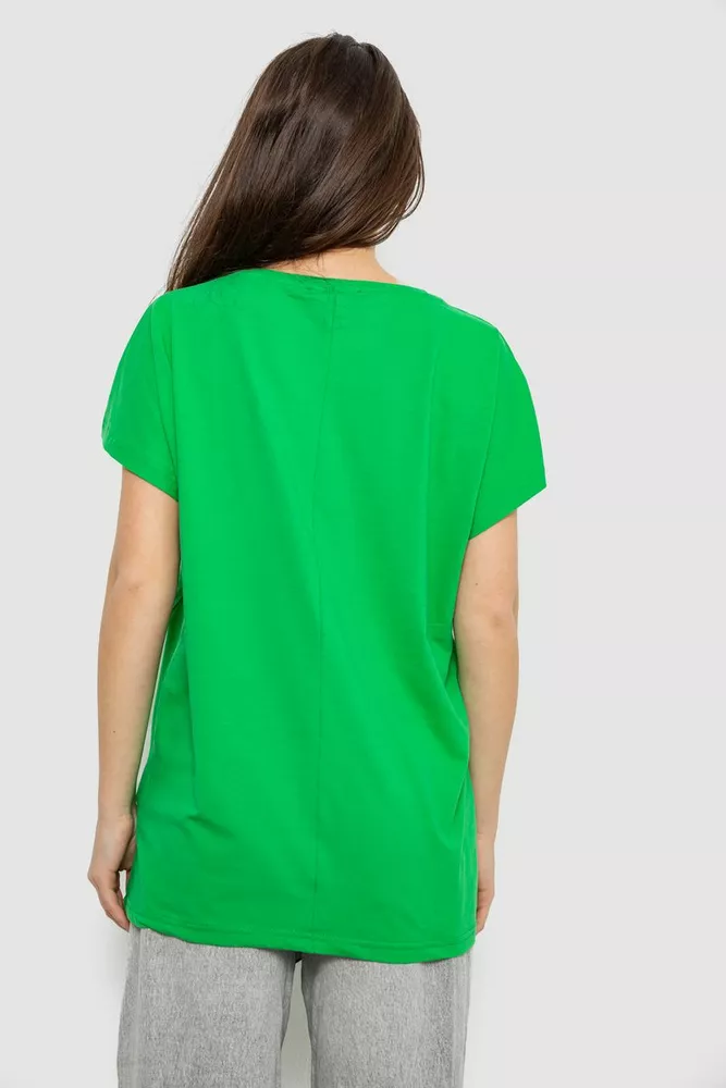 Купити Футболка жіноча з принтом, колір салатовий, 244R3011 оптом - Фото №4