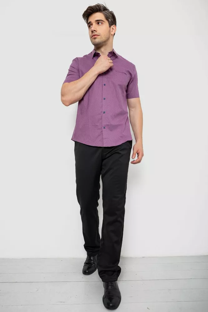 Купити Сорочка чоловіча з принтом  -уцінка, колір бузковий, 214R7329-U - Фото №2
