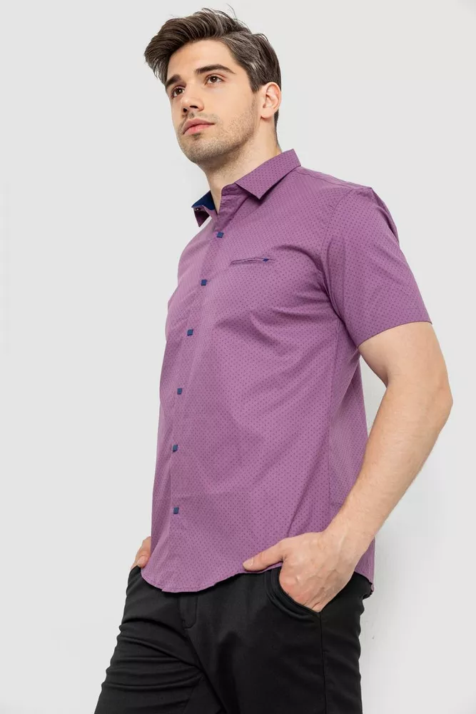 Купити Сорочка чоловіча з принтом  -уцінка, колір бузковий, 214R7329-U - Фото №3