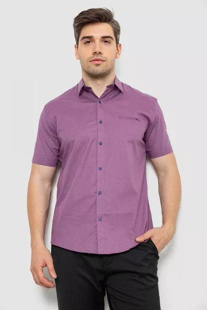 Сорочка чоловіча з принтом  -уцінка, колір бузковий, 214R7329-U