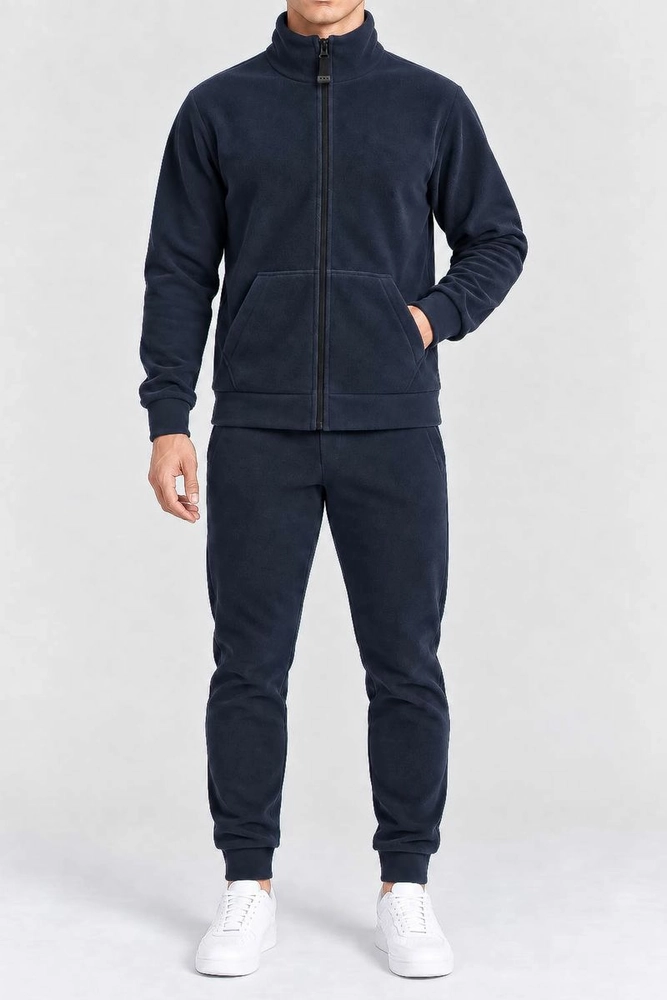 Купить Спортивный костюм мужской на флисе, цвет темно-синий, 257R661 - Фото №1
