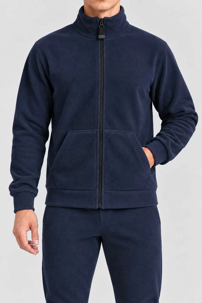 Купить Спортивный костюм мужской на флисе, цвет темно-синий, 257R661 - Фото №4