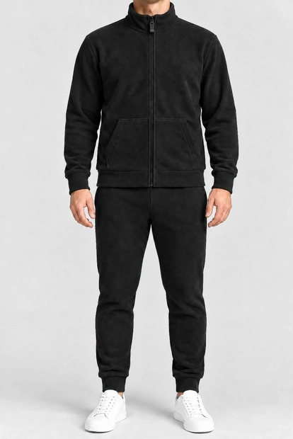 Спортивный костюм мужской на флисе, цвет черный, 257R661