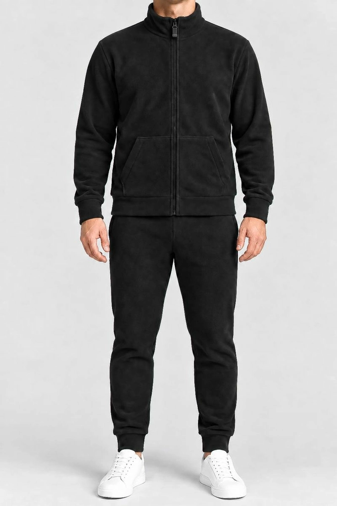 Купить Спортивный костюм мужской на флисе, цвет черный, 257R661 - Фото №1