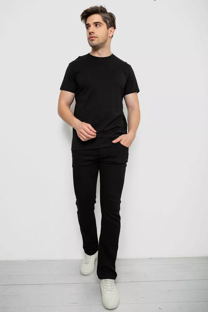 Купити Футболка чоловіча базова, колір чорний, 244R20603 - Фото №2