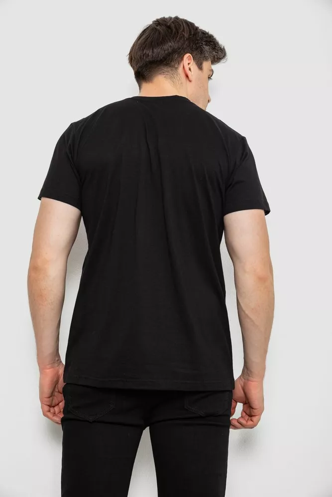 Купити Футболка чоловіча базова, колір чорний, 244R20603 - Фото №4