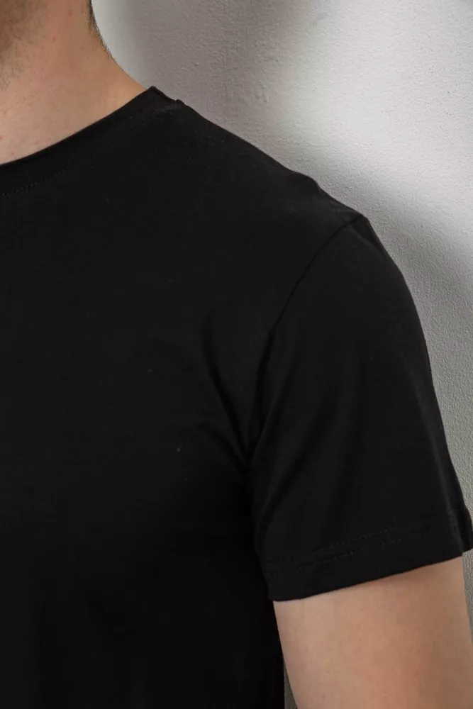 Купити Футболка чоловіча базова, колір чорний, 244R20603 - Фото №5