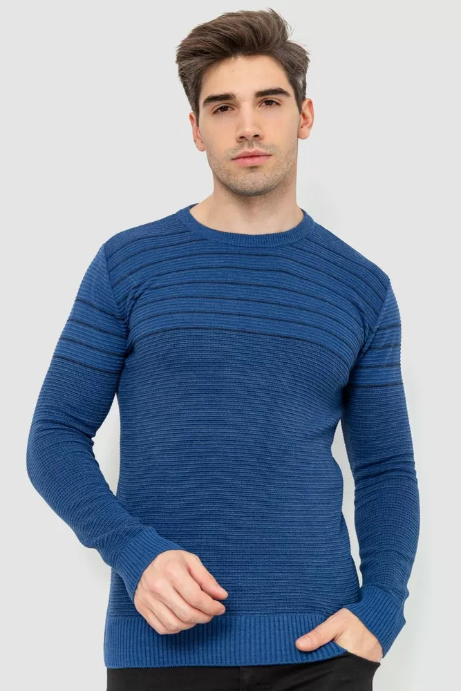 Купити Светр чоловічий, колір джинс, 214R408 - Фото №1