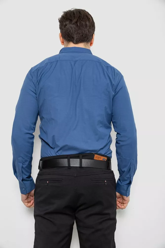 Купить Рубашка мужская однотонная, цвет джинс, 186R2100 - Фото №4