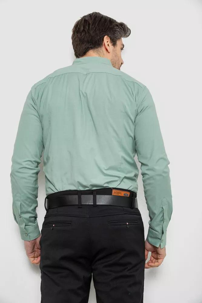 Купить Рубашка мужская однотонная, цвет оливковый, 186R2100 - Фото №4