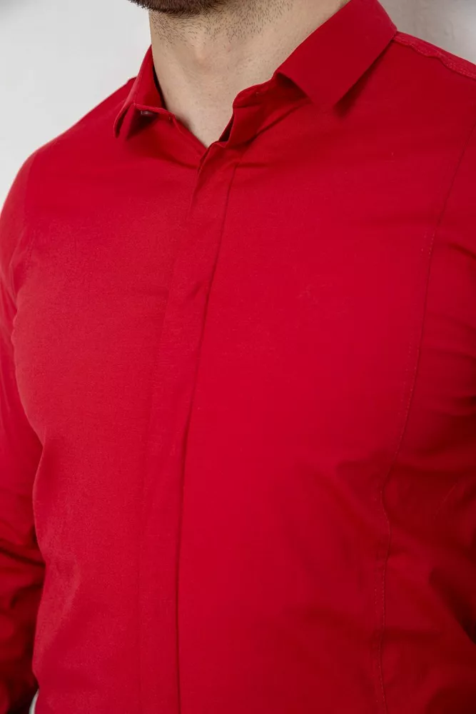 Купить Рубашка мужская однотонная, цвет бордовый, 186R2100 - Фото №5
