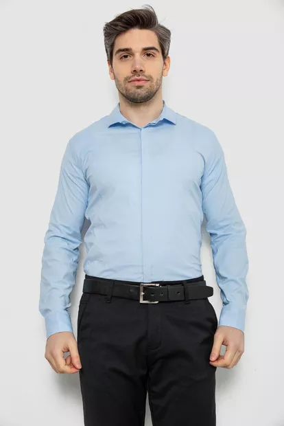 Рубашка мужская однотонная, цвет голубой, 186R2100
