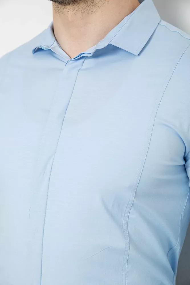 Купить Рубашка мужская однотонная, цвет голубой, 186R2100 - Фото №5