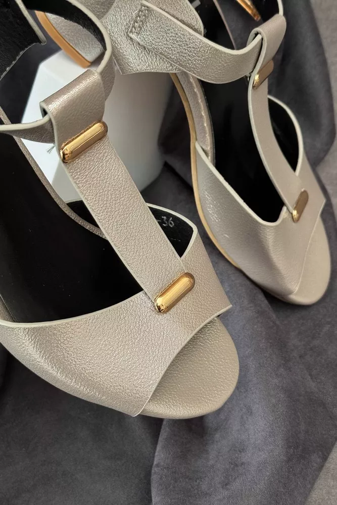 Купить Босоножки женские, цвет серый, 243RE245 - Фото №2