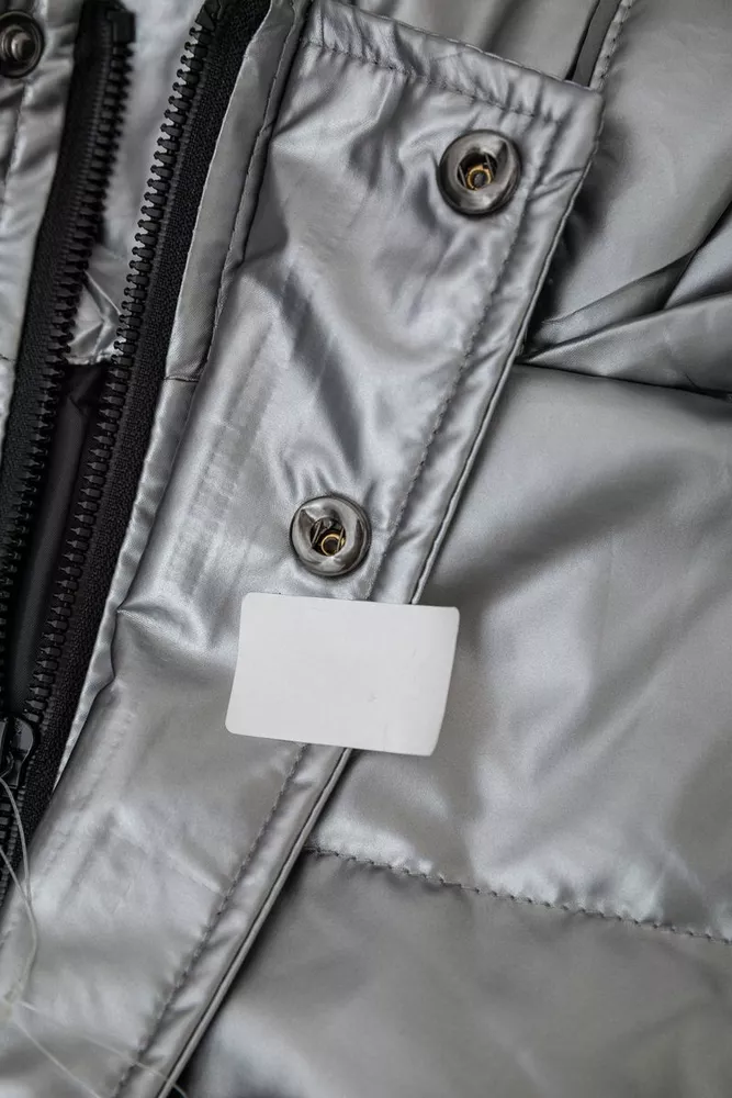Купити Пуховик жіночий єврозима  -уцінка, колір сріблястий, 131R0023-1-U - Фото №8