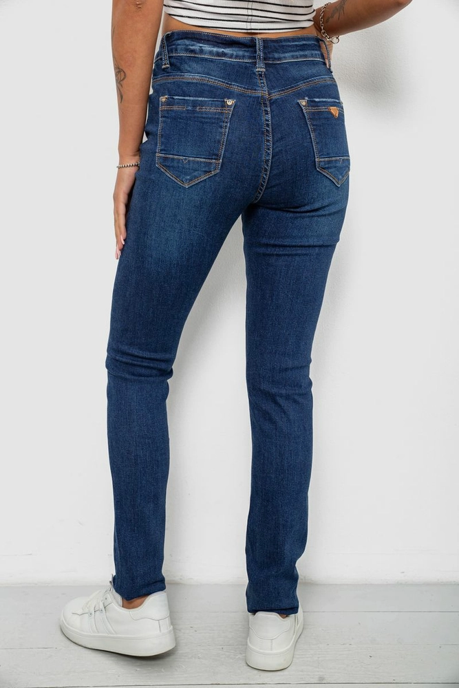 Купити Джинси жіночі однотонні Skinny, колір синій, 244RNL2040 - Фото №4
