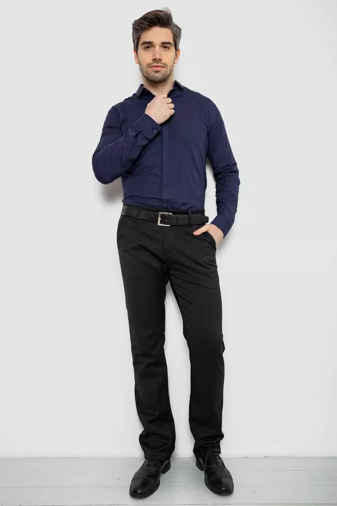 Купить Рубашка мужская однотонная, цвет синий, 186R2100 - Фото №2