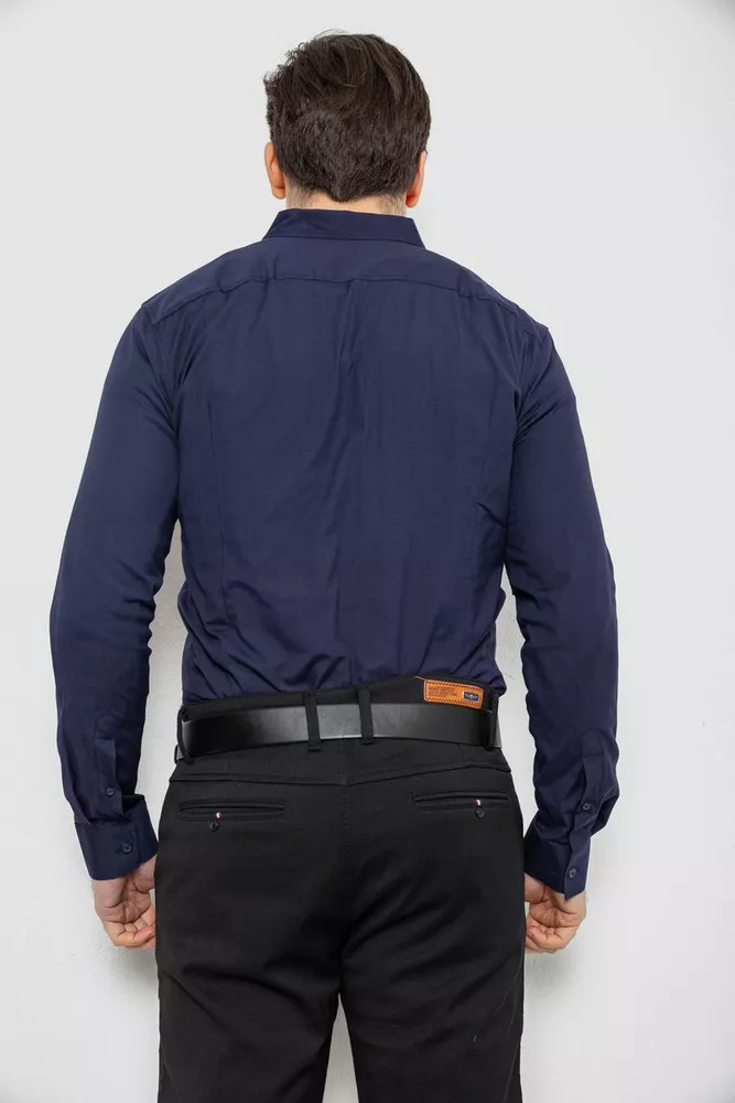 Купить Рубашка мужская однотонная, цвет синий, 186R2100 - Фото №4