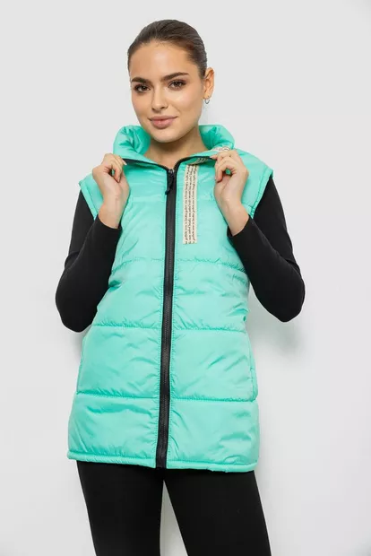 Жилет женский демисезонный, цвет мятный, 257R95