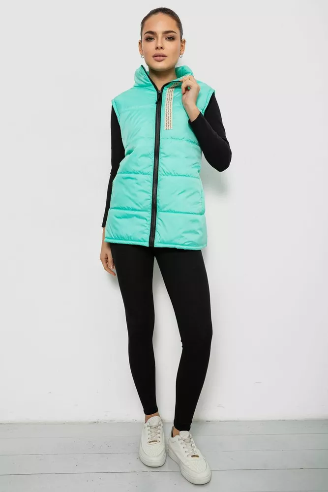 Купить Жилет женский демисезонный, цвет мятный, 257R95 - Фото №2