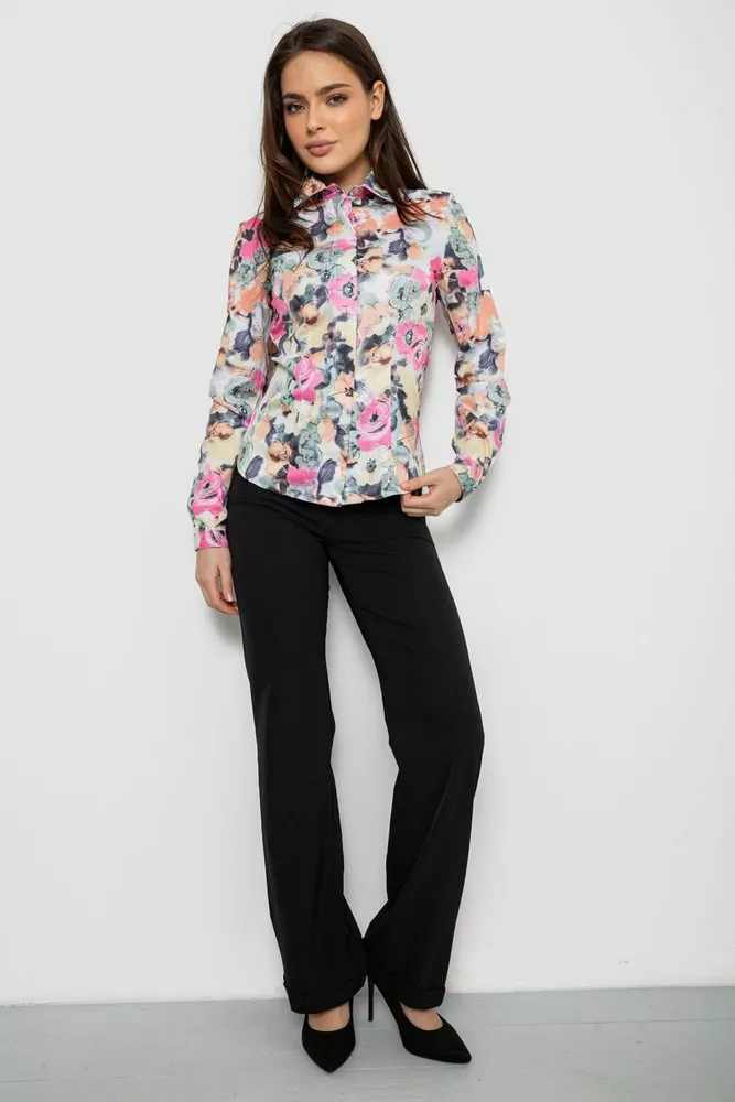 Купить Рубашка c цветочным принтом, цвет разноцвет , 230R225 - Фото №2