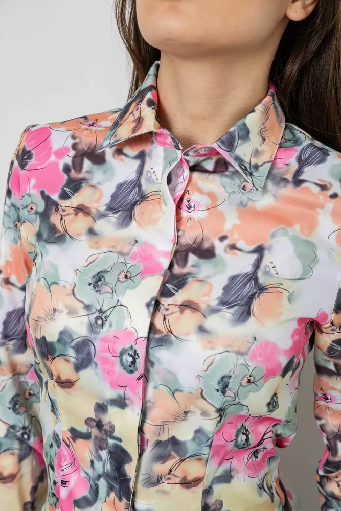 Купить Рубашка c цветочным принтом, цвет разноцвет , 230R225 - Фото №5