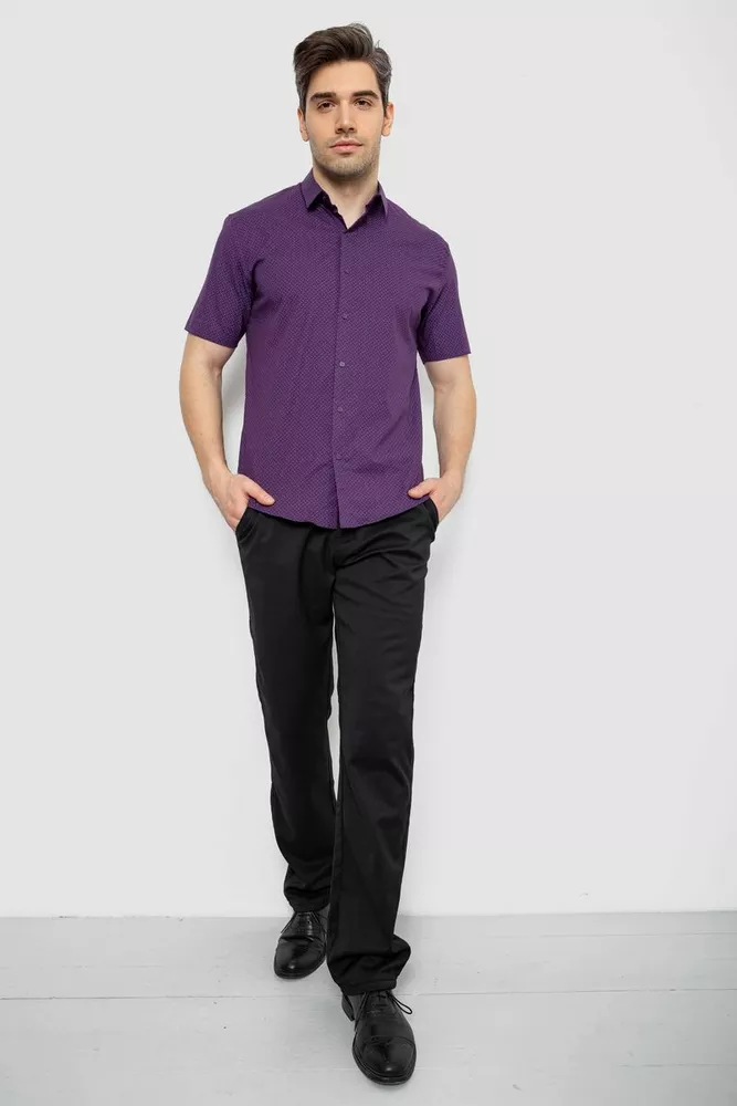 Купить Рубашка мужская с принтом, цвет сливовый, 186R7338 оптом - Фото №2