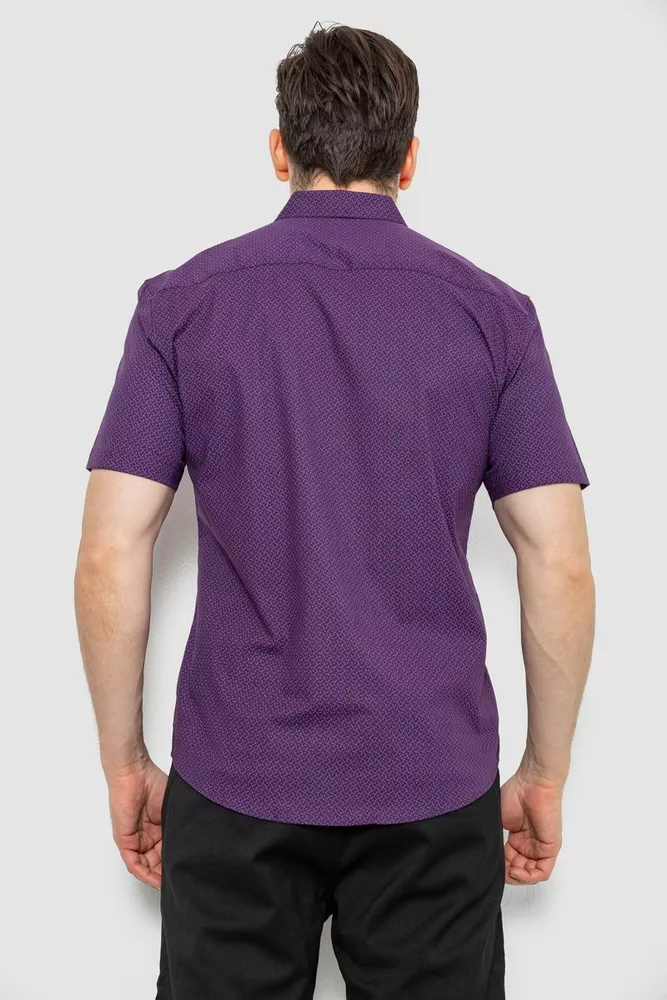 Купить Рубашка мужская с принтом, цвет сливовый, 186R7338 оптом - Фото №4