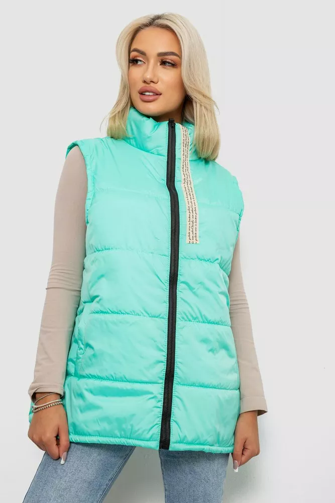 Купить Жилет женский демисезонный, цвет бирюзовый, 257R95 - Фото №7