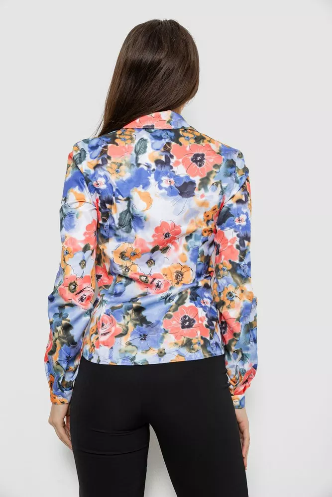 Купить Рубашка c цветочным принтом, цвет голубой, 230R225 - Фото №4
