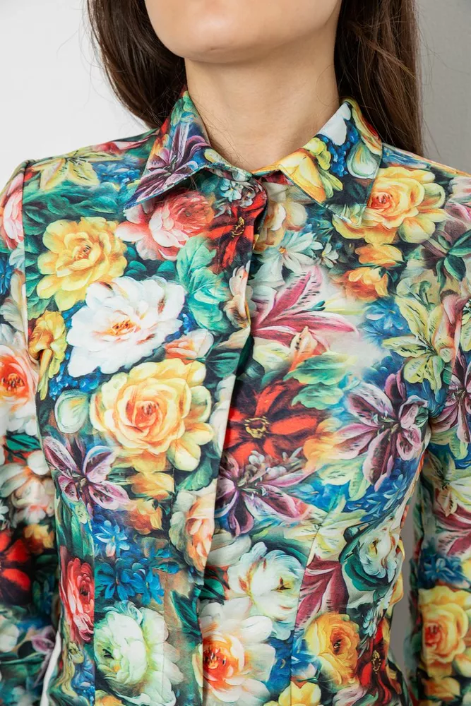 Купити Сорочка з квітковим принтом, колір зелений, 230R225 - Фото №5