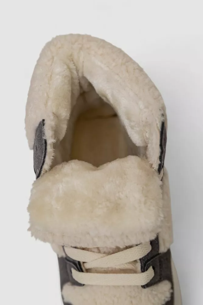 Купити Кросівки жіночі зимові на хутрі хайтопи, колір сірий, 248RLM30 - Фото №6