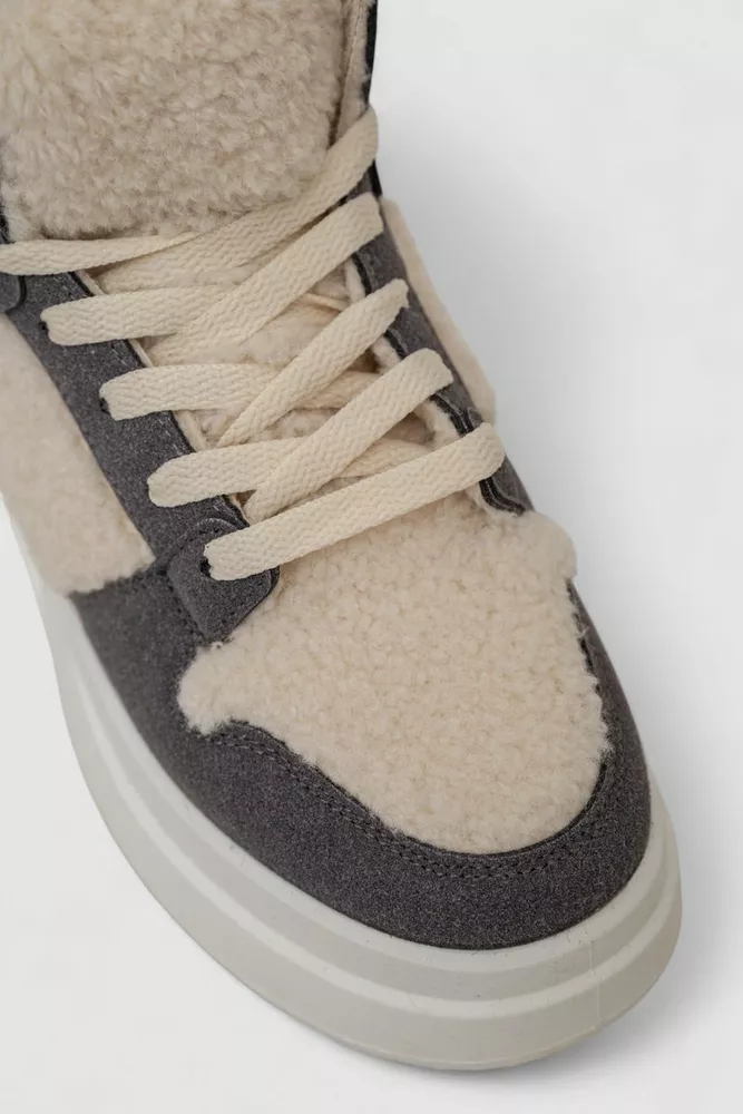 Купити Кросівки жіночі зимові на хутрі хайтопи, колір сірий, 248RLM30 - Фото №2
