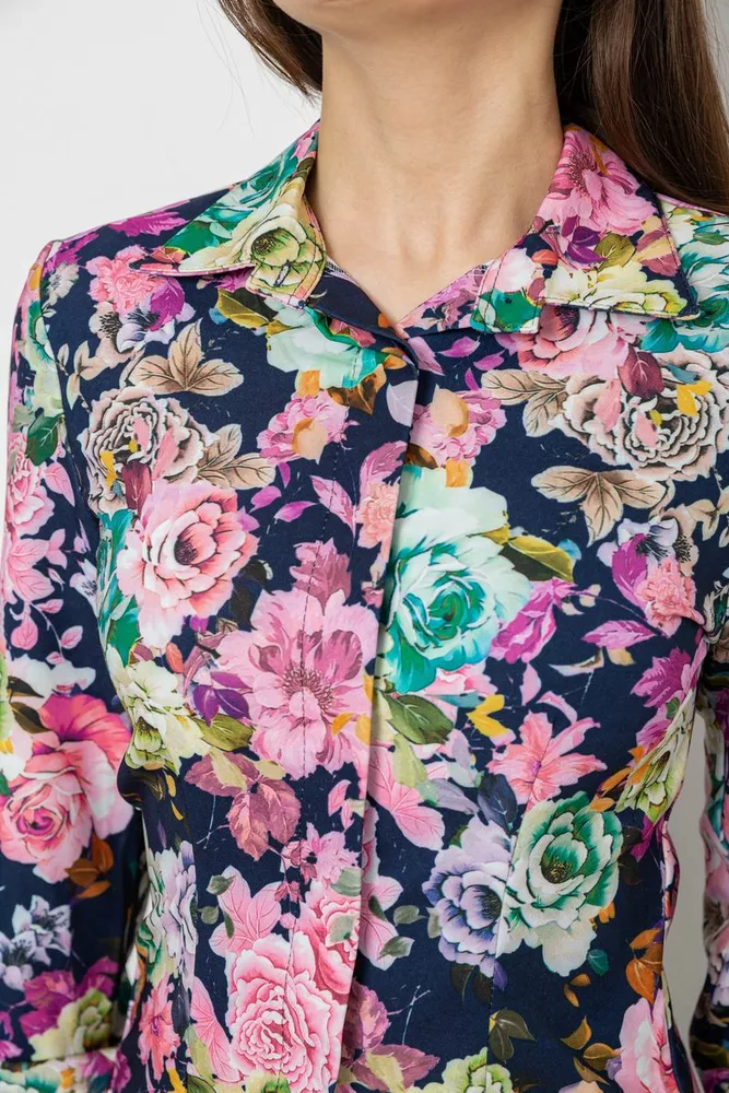 Купить Рубашка c цветочным принтом, цвет синий, 230R225 - Фото №5