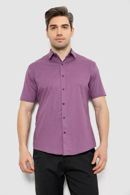 Рубашка мужская с принтом, цвет сиреневый, 186R7338