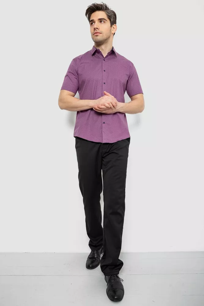Купить Рубашка мужская с принтом, цвет сиреневый, 186R7338 - Фото №2